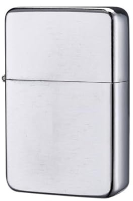 Sturmfeuerzeug Feuerzeug Taschenfeuerzeug Benzinfeuerzeug Metallfeuerzeug Lighter - Männer Geschenk - Outdoor - Camping - Geschenkidee-unbefüllt (Silber Chrome gebürstet)