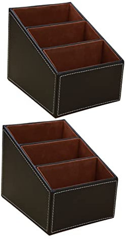 EXCEART 2 Stücke Boxen Aufbewahrungsbox Aus Leder Tischorganisator Aufbewahrungsbehälter Controller-ständer Organizer Für Schreibtischablagen Multifunktion Aufbewahrungskorb Pvc-kunstleder