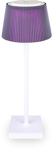 Majestic CLELIA - Lampada da tavolo LED RGB senza fili ricaricabile, Lunga durata, Dimmer Touch, Luce Calda-Naturale-Fredda, per interni ed esterni IP54, H38cm, Viola