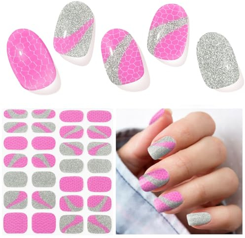 Nagelfolie UV Härtend - 28 Stück Nagelsticker UV Gel Nagelfolien Nagelfolie Selbstklebend Nail Sticker Nagellackstreifen Gel-Nagelaufkleber Art Stickers DIY für Damen Mädchen Weihnachten
