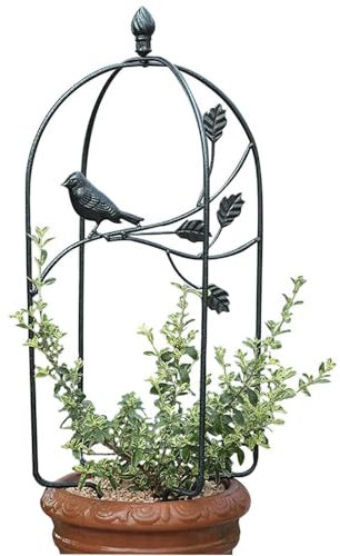 Pflanzenspalier Metall Für Indoor Outdoor Topf Kletterpflanzen Blumen Reben Garten Obelisk Spalier Für Kletterpflanzen Im Topf, Ein Rahmen, Klappbarer Vogelkäfig Aus Eisen Klettergerüst ( Color : Gree