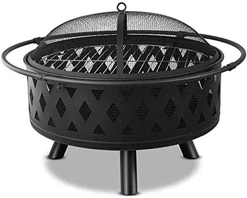 NOALED Feuerstelle für den Außenbereich, Feuerstelle, Feuerstelle, großer Stahl-Terrassenkamin, Ausschnittmuster, Lagerfeuerheizung für drinnen und draußen, Grillstelle