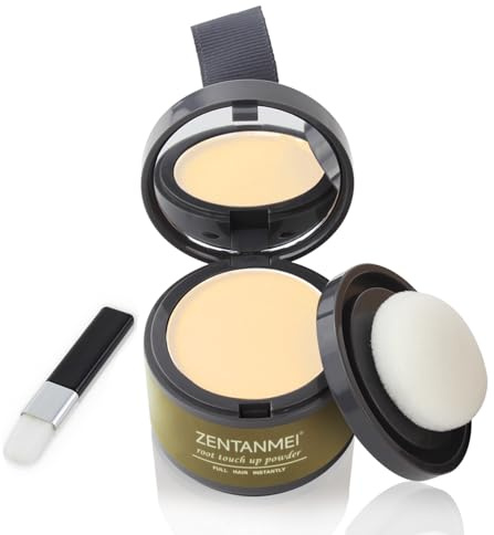ZENTANMEI Root Touch Up Hairline Powder for Women & Men, Gray Hair Cover Up, Hairline Shadow Powder Waterproof & Windproof, 0.14 oz Root Cover Up for Thinning Hair (Light Blonde)