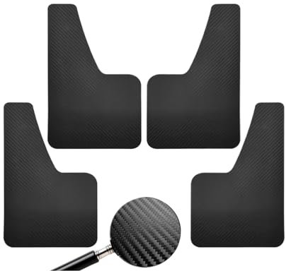 PRFGSGVBV Parafango Ruota per F&iat per Ducato Furgone E Camper 1990-on Paraspruzzi per Auto Parafanghi Paraspruzzi in Fibra di Carbonio Paraspruzzi(4Pcs Black)