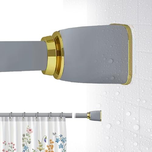 Duschvorhangstangen Ohne Bohren 80-525cm Ausziehbare Spannstangen, Edelstahl Gardinenstange/Kleiderstange, Für Gardinen, Trennwand, Kleiderschrank Und Balkon(Grau,80-130cm)