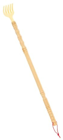 Fenteer Rückenkratzer aus Holz, Handmassagegerät mit roter Schnur,17.8 Zoll