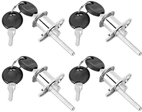 4PCS Drawer Locks with Keys, File Cabinet Lock Replacement Desk Drawer Lock Computer Desk Lock with Key Cabinet Cam Lock Letter Box Lock