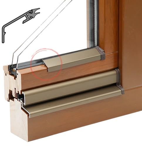 Flügelabdeckprofil für Holzfenster Wetterschenkel S Wetterschutzschiene Aluminium Fenster (Mittelbronze (G214), 90 cm (Länge inkl. Endkappen))