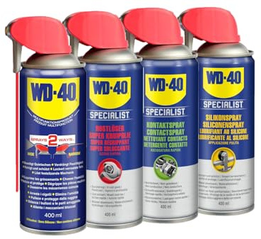 WD-40 KFZ-Starterkit Komplettset für Wartung & Pflege: Multifunktions-, Rostlöser-, Kontakt- & Silikonspray