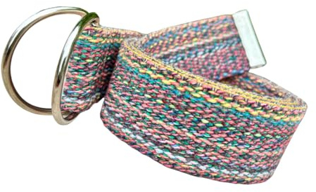 D Ring Colorful Belt, 1.5 Cotton Webbing belts, Gift For Women or Men, Unısex Canvas Belt (Medium: 40)