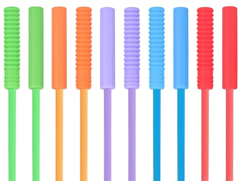 AWSOLAR 10 Stück Kaukette für Kinder, Chew Stift Topper Chewies für Kinder Sensorischen Autismus ADHD