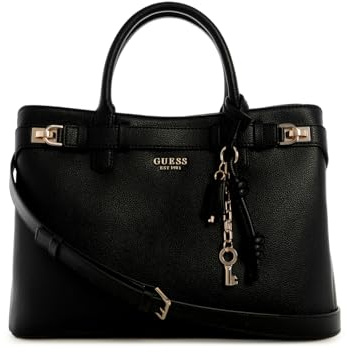 GUESS Damen Gregoria Large Girlfriend Satchel Handtasche, schwarz