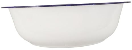 LALADEFIEE Enamel Foot Washing Basin Vintage Large Enamelware Bowl For Food Prep Home Kitchen With Rim