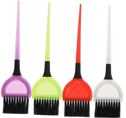MOTHNUR Cepillo para Teñir el Cabello 4 Unidades Tamaño Estándar Cerdas Ultrafinas Antideslizante para Salones Profesionales y Uso Personal Teñido y Coloración Color Aleatorio