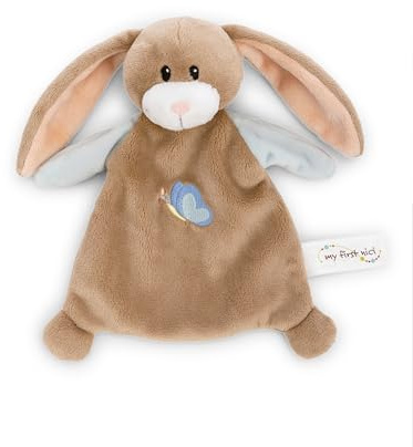 NICI Schmusetuch Hase Lopino 20x17cm - braun - 62982 | Kuscheltuch für Babys & Kleinkinder, Baby Kuscheltier Schnuffeltuch für Mädchen & Jungen, flauschige Einschlafhilfe