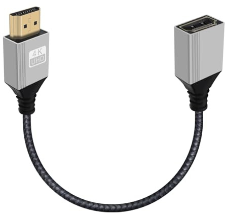 YINGAYOU Prolunga HDMI Maschio Femmina Corto 4K@60Hz 18Gbps Cavo HDMI Maschio Femmina Corto Spina in Alluminio Shell Gold, Supporto 3D, ARC, Ethernet per Laptop, Monitor, Fire TV, PC (0.5 m/ 1.6 ft)