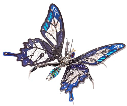 3D Metall Puzzle Erwachsene, 3D Steampunk Metall Mechanischer Schmetterling Modellbausatz, Mechanisches Insektenmodell, Steampunk DIY Ornament, Dekorative Skulptur & Geschenkidee, 100+Teile