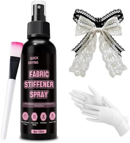 Fabric Stiffener Spray,Starch Spray For Stiffening Fabric,F-abric Hardening S-pray,Used For Setting,Transparent And Quick-Drying,Collapse Prevention,Suitable For Setting Cotton,Knitwear,Denim,120ml
