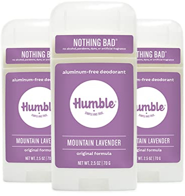 Humble All Natural Deodorant, Aluminum And Paraben Free, Cruelty Free Men And Women Deodorant Lavender 3-Pack