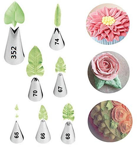 FantasyDay Douilles Pâtisserie, 7 Pièces Poche à Douille Accessoires de Décoration en Acier Inoxydable 304 - Décoration de Gâteaux pour Tarte, Biscuit, Pâtisserie, Bonbon, Gâteau, Cupcakes et Cookies