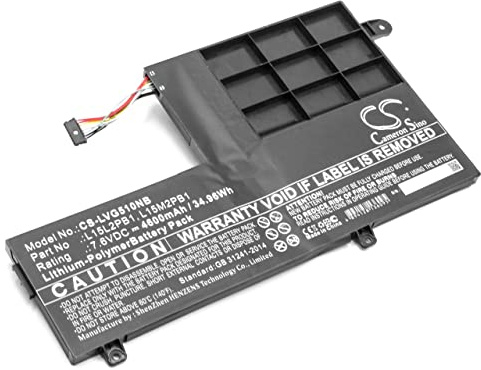 vhbw Akku kompatibel mit Lenovo Yoga 510-14IKB 80YM | 510-14ISK-80S700ADGE Notebook (4600 mAh, 7,6 V, Li-Polymer)
