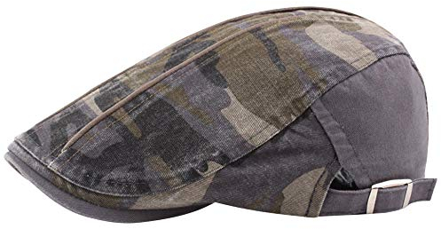 AIEOE Schiebermütze Camouflage Flatcap Frühling Sommer Baumwolle Golfermütze Flache Kappe Newsboy Schirmmütze