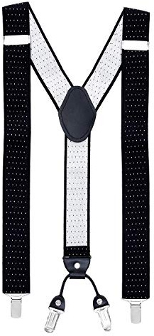 MASADA men's Braces, suspender with strong clips - smoothly adjustable 3.5 cm wide fits for up to 195 cm body height