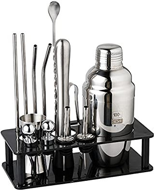 Cocktail Shaker Set Ensemble à Cocktail Shaker Cocktail Shakers Shakers Bartending Cocktail Shaker Setbartender Kit: Outil de bar 17 pièces Ensemble de kit de barendants élégant et de martini Cocktai