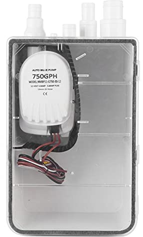 Pompa per pozzetto doccia, Pompa per pozzetto multiporta, DC 12V/24V 750GPH Interruttore automatico Scatola di scarico sentina Ingresso multiplo per barca marina(24V)