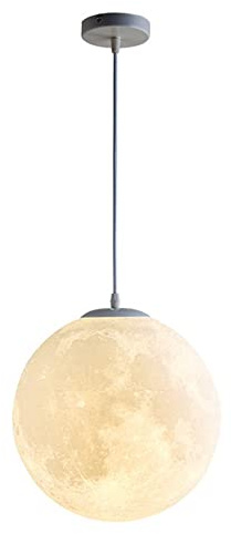 FAZRPIP 3D Mondlampe Moderne Kugel Pendelleuchten Mond Kreative Nordic Hängeleuchten Restaurant Bar Küche Wohnzimmer Schlafzimmer Runde Kugellampen 6 Größen