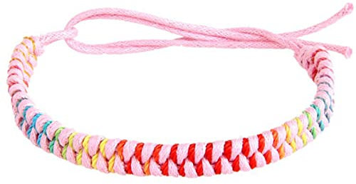 6st Mädchen, Die Armbänder Weben Armbänder Für Frauen Verstellbare Glücksarmbänder Geflochtenes Wellenarmband Geflochtenes Armband Mädchen Lila Wachs Geschenk Glücklich Fräulein