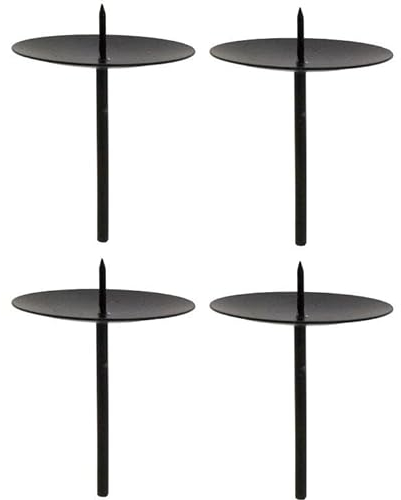 Kerzenhalter aus massivem Metall für Adventskranz - Adventskranzstecker - Kerzenhalter für Adventskranz - Kerzenteller für Adventskranz - Adventskerzenhalter Größe Ø 6 cm/H 8 cm