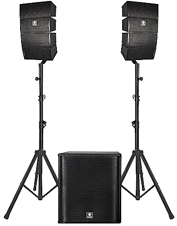 PRORECK Club 3500 15 inch Subwoofer 3000W DJ Powered PA Speaker System Combo Set with 8 Array Speakers，Bluetooth, USB, SD Card, Remote Control, for Meeting, Speeches, Churches, Performances, DJ Gig
