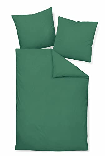 Janine Design Mako-Soft-Seersucker Bettwäsche-Garnitur Piano 0125 Farbe waldgrün Größe 155x220 + 80x80cm