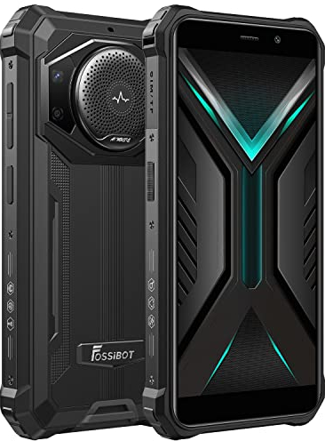 FOSSiBOT 10600mAh Batterie Smartphone Incassable F101, Haut-Parleur 3.5W Max, 24MP Caméra, IP68 Etanche Téléphone, Ouad Core 4GB 64GB, Android 12, 5.45 '' HD+, Dual SIM, Empreinte Digitale, GPS Noir