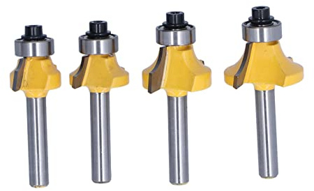T4Pcs Punta Per Fresa, Codolo da 1/4 di Pollice Kit di Strumenti Per Rifinitura a Filo Kit di Utensili Per Frese Per Legno Set di Punte Per Fresa Per La Lavorazione del Legno Pannelli di Particelle di