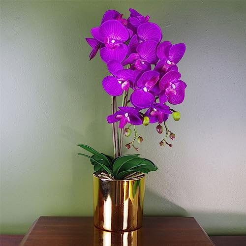 Leaf 52cm Artificial Orchid Large - Purple/Gold