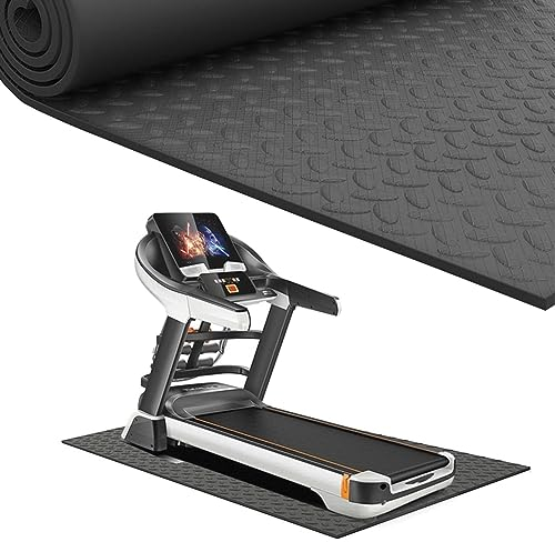 RVUEM DäMpfungsmatte FüR LaufbäNder, Bodenschutzmatte, Schallschutzmatte, Trainingsmatte, Antivibrationsmatte, FüR Heimtrainer, Crosstrainer, RudergeräT,Schwarz,2000×1000×10mm