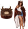 MSISILY Highland Vaca Manta, Manta portátil para Las Mujeres, Sofá Manta Caliente Manta de Peluche Fluffy, Manta con Capucha y Mangas para Las Mujeres niñas niños 130x150cm
