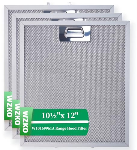 WZKO W10169961A Range Hood Grease Filter - 5 Layer Aluminum Mesh Range Hood Vent Filter - For Whirlpool- 12Lx 10.5W x 0.35Th(305x267 x9mm) 3-Pack Similar to other models, please measure the size!