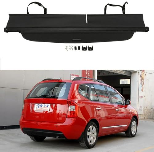 BAGLEV Auto Baule Posteriore Pacco Ripiano,Copertura del vano di carico dell'auto,per Kia Carens 2007-2012 Mensola Cappelliera Retrattile Accessori Interni,A