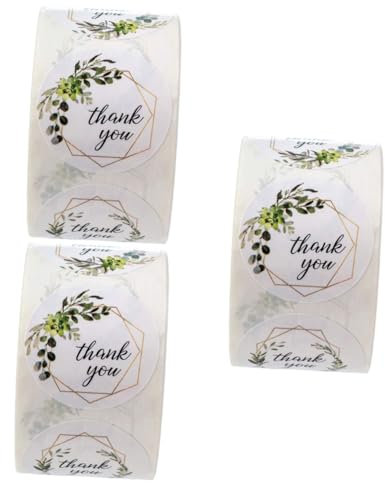 Gatuida 3 Rollen 500 Stück Aufkleber Für Geschenkanhänger Umschlag Wimpern Schmuck Logo Business Klein Runde Aufkleber Geschenkaufkleber Kreis Aufkleber Geschenketikett Schmücken Hochzeit