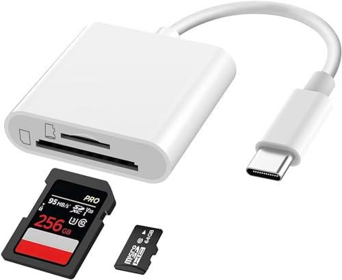SD Card Reader for iPhone iPad, 2 in 1 Memory Card Reader Adapter,iPhone SD Card Reader， Camera Card Viewer with SD & TF card slots, Plug and Play