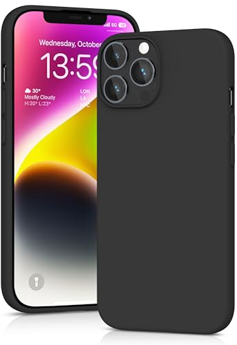 YATWIN Silicone Case for iPhone 13 Pro, Soft-Touch, Shockproof, DustProof, Antiskid Full Body Armour Phone Cover for Apple iPhone 13 Pro - Black