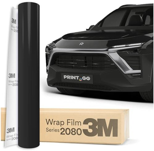 Auto Folie 3M 2080 Black Glanz G12, 152 x 50 cm | Selbstklebende Car Wrapping Folie | Robuste Lackschutzfolie für Auto, Motorrad, Boot | Autofolie mit Exzellenter Haftung