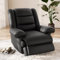 Hamlody Recliner Armchair Reclining Chair Padded Seat Single Sofa Lounge Seating Manual Adjustable Legrest and Backrest PU Leather Couch Chair for Living Room Bedroom Home Theater Cafe (Black)