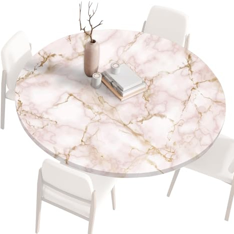 Gartentischdecke Rund Tischdecke Rund 140 120 80 60 cm, Spanntischdecke Rund Tablecloth, Tischdecke Rund Outdoor Abwaschbar Tischtücher, Round Table Cloth, Runde Tischdecke für draußen 80cm G