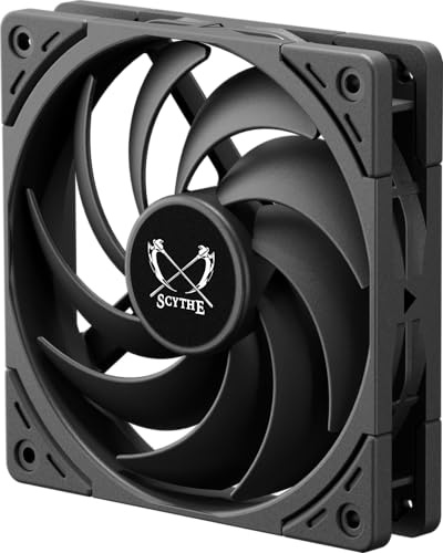 Scythe Wonder Snail 120 PWN, 120mm x 25mm Static Pressure Optimized High-Performance Computer Case Fan, Fluid Dynamic Bearing, 4-Pin Connector (1800 RPM, 3)