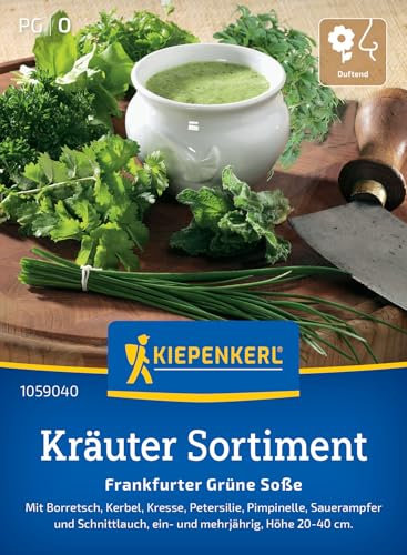 Kiepenkerl Kräutersamen Frankfurter Grüne Soße 1059040 – Mit Borretsch, Kerbel, Petersilie, Pimpinelle, Sauerampfer und Schnittlauch - Pflanzensamen, Kräuter