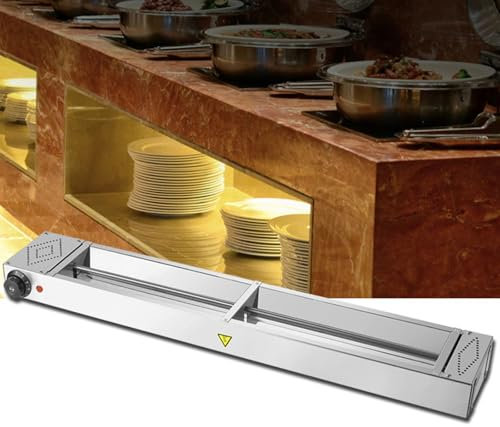Hlixzoy Lampada Riscaldante per Alimenti, Piastra Riscaldante per Bancone per Catering, Lampada Scaldavivande Sospesa, Riscaldatore Sospeso, Temperatura Regolabile 30-85 °C,150cm